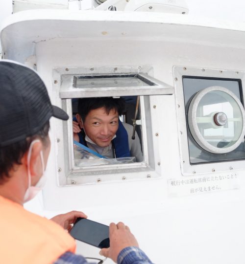 Tour guide on boat